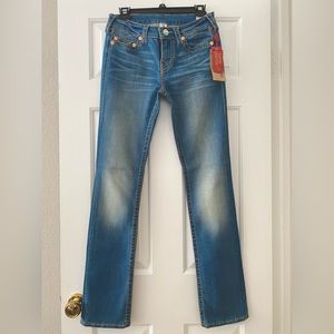 True Religion Slim Straight Big T Amethyst BT Jeans Size 28